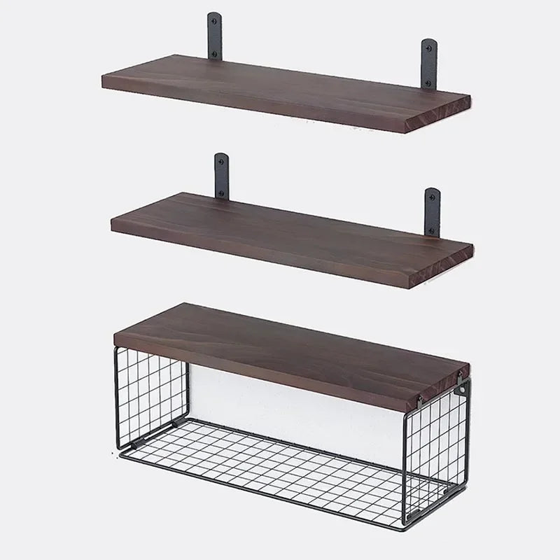 wooden floating shelves for storage and home decor