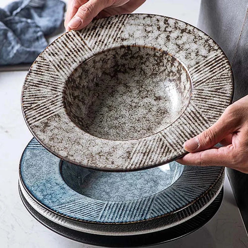 Assiette creuse ceramique style chapeau paille japonais kawaii