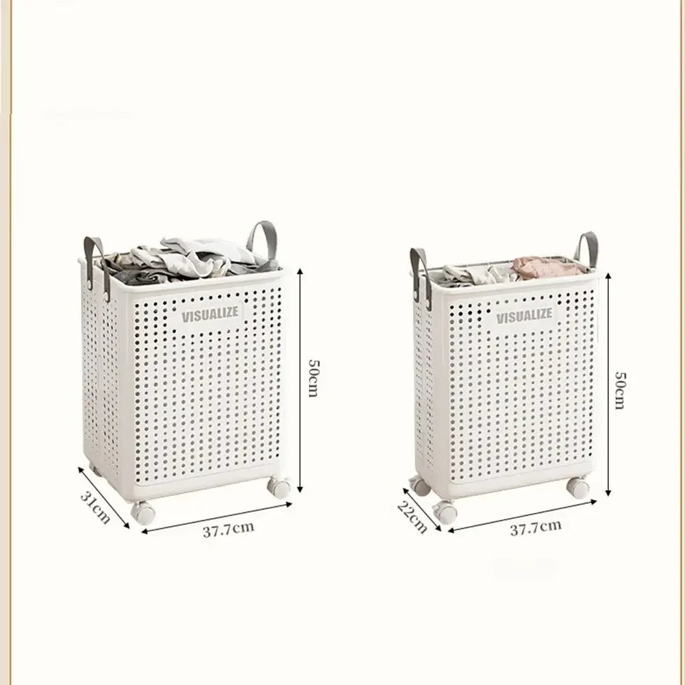 Foldable Laundry Basket, Large Capacity Mobile Laundry Basket,versatile and Durable,bedroom,bathroom,laundry Room, Snack Storage - vue 5 sur 12