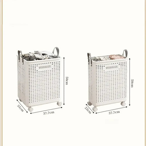 Foldable Laundry Basket, Large Capacity Mobile Laundry Basket,versatile and Durable,bedroom,bathroom,laundry Room, Snack Storage - vue 6 sur 12