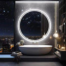 Smart LED Bathroom Mirror, Round Mirror Surface, Wall Mounted Makeup Mirror, Touch  Adjust Brightness, Safer Gift Box Packaging