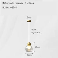 suspension moderne en verre transparent pour intérieur décoratif