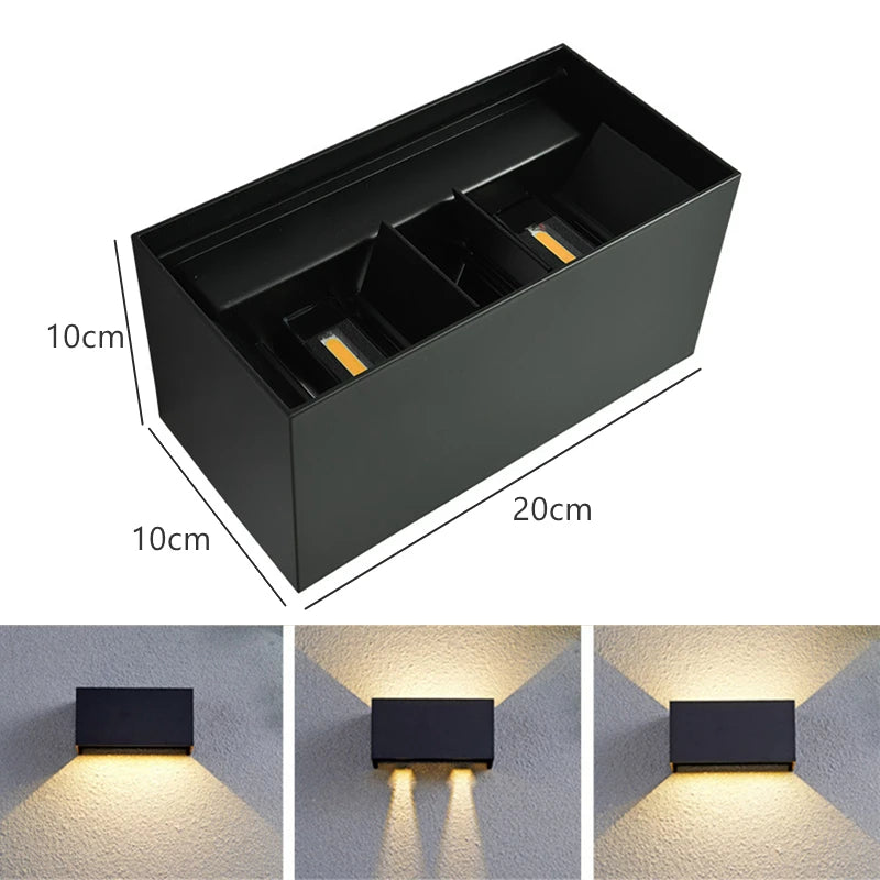 12W UP and Down Outdoor LED Wall Lamp PIR Motion Sensor Waterproof Garden Porch Light Adjustable Aluminum Wall Sconce Lighting - vue 6 sur 15