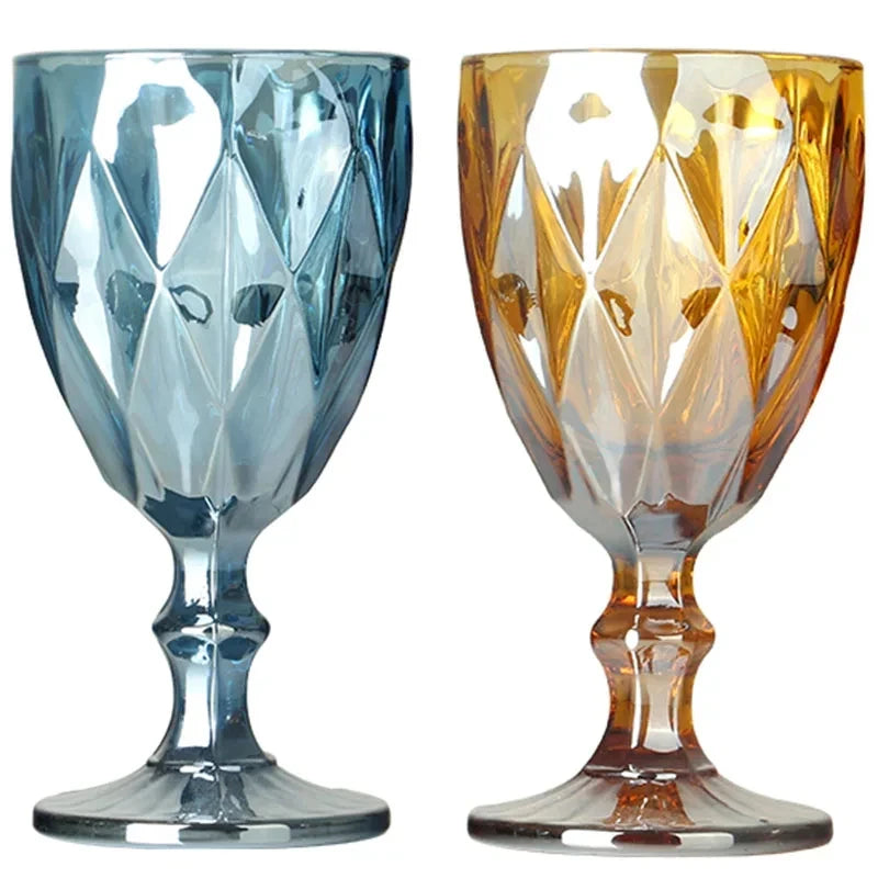 Verres vin cristal sculpté style vintage champagne jus