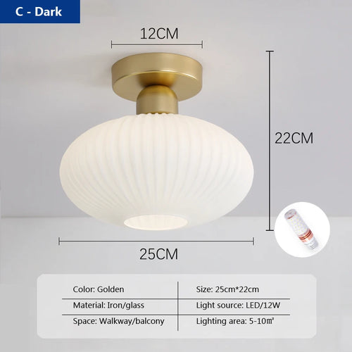 plafonnier nordique en verre simple luxe américain - vue 14 sur 14