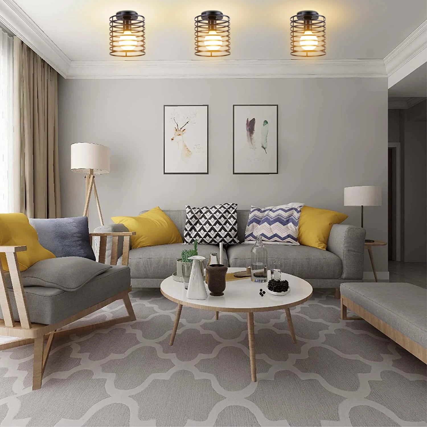 plafonnier moderne à leds style industriel vintage rétro loft - vue 4 sur 10