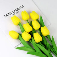 5 Bundles Vibrant Real Touch Artificial Tulips -Faux Flowers - &Home Accent - Weddings,Mother's Day,Valentine's Day