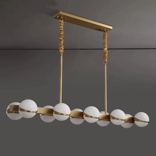 Lustre doré design intérieur moderne LED - vue 5 sur 9