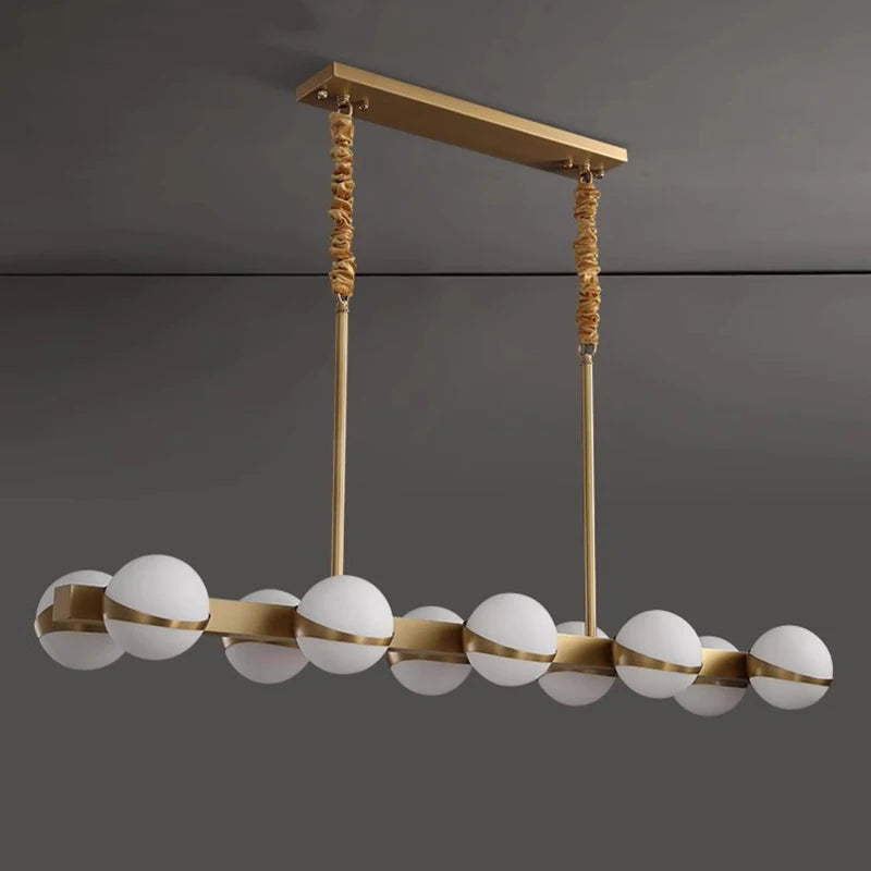 Lustre doré design intérieur moderne LED - vue 4 sur 9
