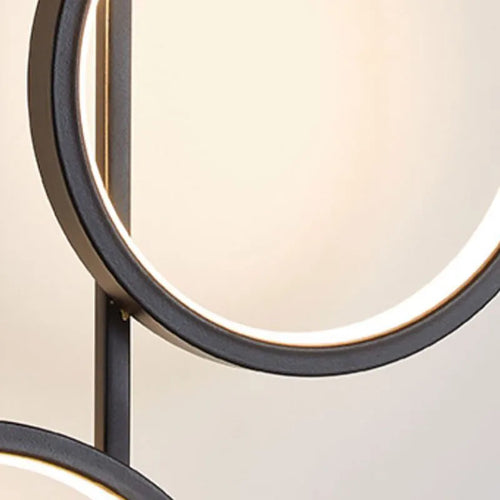 Minimalist nordic wall light with 3 art deco metal rings - vue 6 sur 7