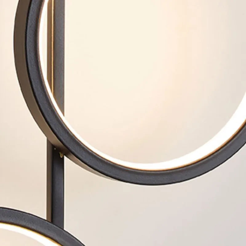 Minimalist Nordic wall light with 3 art deco metal rings - vue 5 sur 7