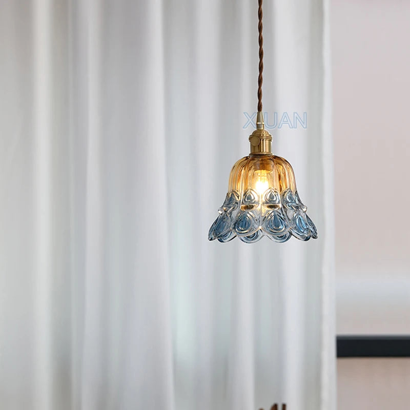 suspension en verre appliques chevet lumière suspendue - vue 5 sur 8