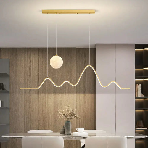 Minimalist Nordic chandelier with creative starry sky lighting - vue 5 sur 10