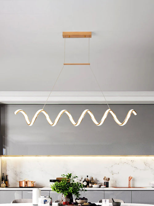 lustre postmoderne nordique en forme de vague pour intérieur