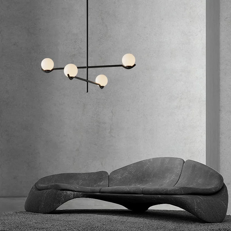 lustre led en boule de verre style nordique pour intérieur