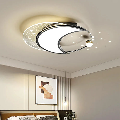 lustre moderne en fer avec éclairage led design étoile - vue 3 sur 15