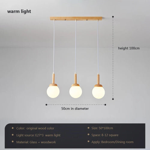 Suspension nordique atmosphérique chinoise à trois têtes salle à manger salle à manger moderne simple bar personnalisé créatif cuisine lumière - vue 15 sur 15