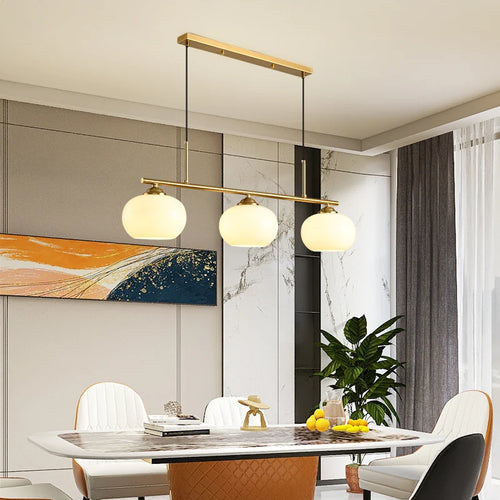 lustre nordique simple en verre blanc pour décoration de plafond - vue 3 sur 18