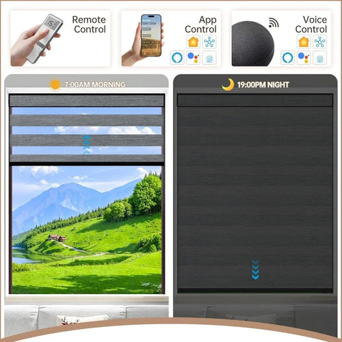 Store enrouleur occultant double couche wifi telecommande salon - vue 3 sur 8