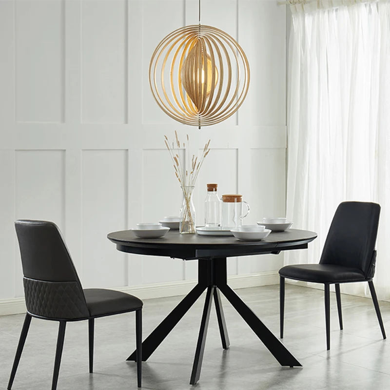 suspension en bois design nordique pour restaurant - vue 5 sur 12