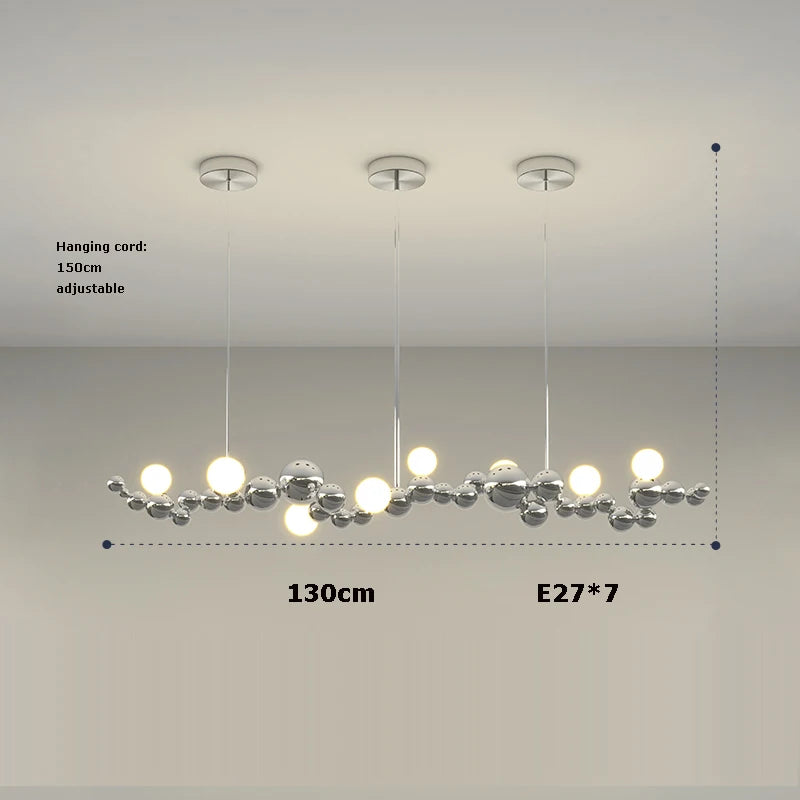 suspension design art déco en or chromé pour éclairage moderne - vue 16 sur 16