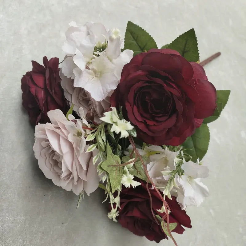 bouquet de roses en soie pour décoration de mariage et jardin - vue 14 sur 15