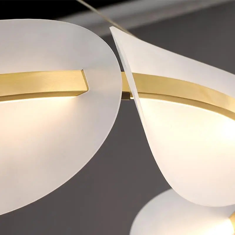 lustre nordique led en acrylique avec design de pétale - vue 5 sur 9