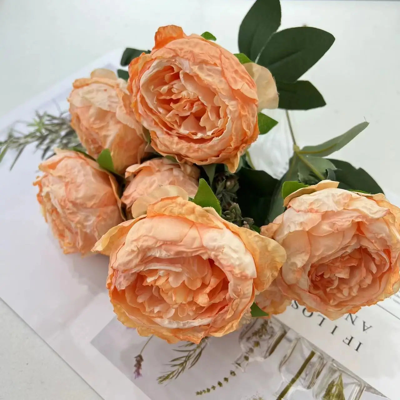 fleurs artificielles bouquet de pivoines pour mariage et décoration - vue 9 sur 13