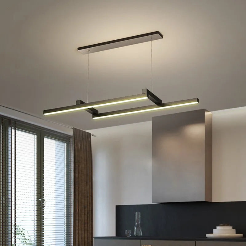 lampe led moderne lustre géométrique nordique designer bar - vue 2 sur 12