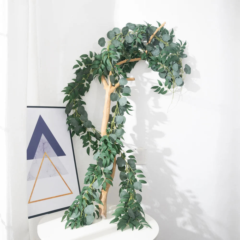 plante artificielle eucalyptus vigne soie pour décoration intérieure et extérieure - vue 5 sur 6