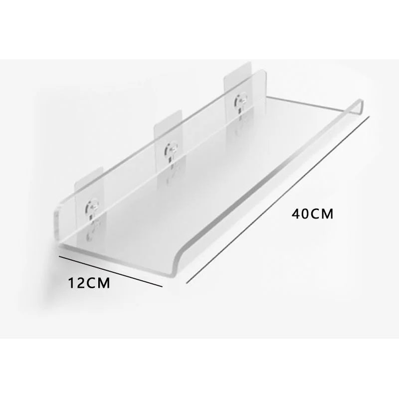 étagère murale flottante en acrylique transparent pour rangement organisé - vue 34 sur 57
