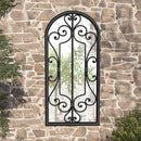 Black Garden Mirror 100x45 cm Outdoor Use, Home Decoration Wall Wall Decoration Living Room Decoration