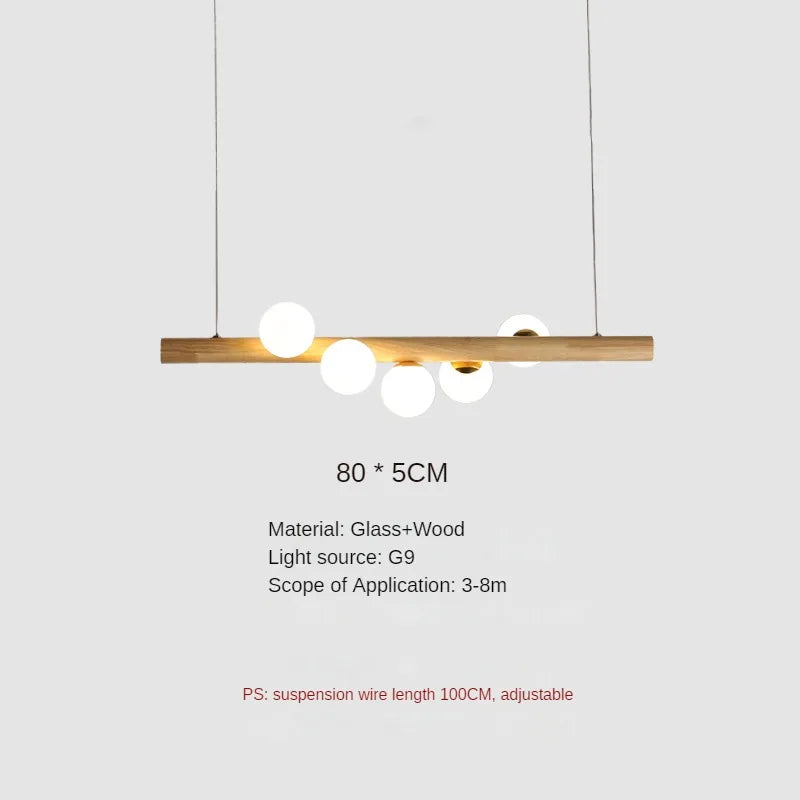 suspension en bois et verre pour restaurant moderne et créatif - vue 9 sur 10