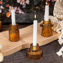 3PCS Set Glass Candlestick,Stick Candle Holder,Transparent Pink Green Amber Color,Wedding Romantic Table Candle Stand,Home Decor