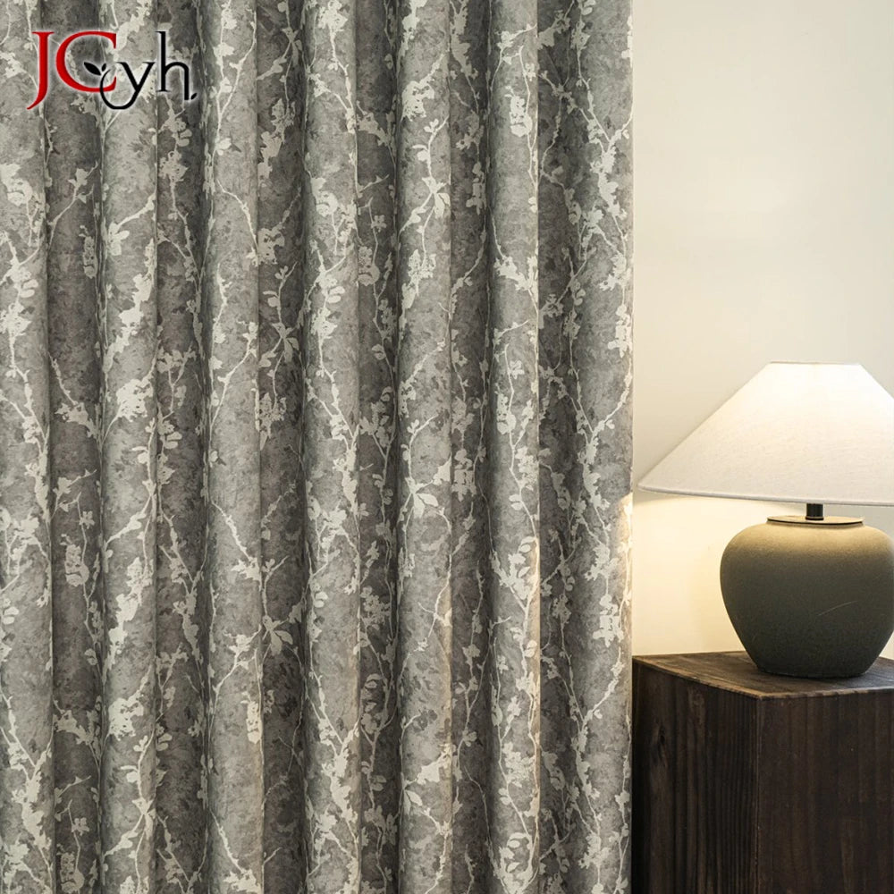 Rideau occultant floral style moderne pour salon chambre - vue 5 sur 9