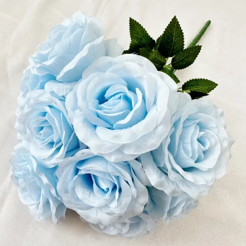 bouquet de roses artificielles en soie pour décoration intérieure - vue 17 sur 28