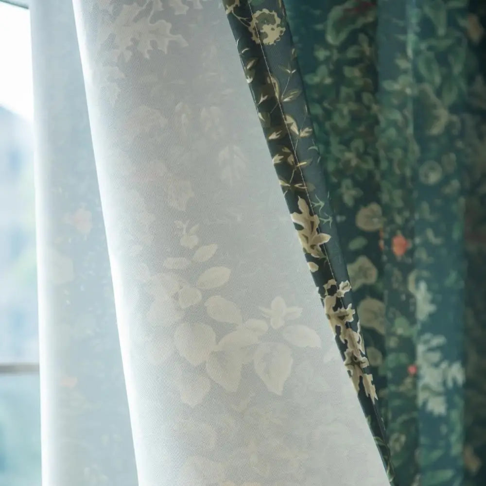 Rideau moderne translucide motif feuilles pour salon chambre - vue 5 sur 8