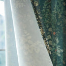 Rideau moderne translucide motif feuilles pour salon chambre
