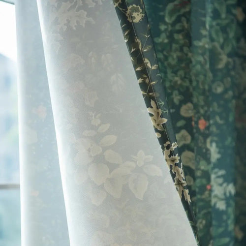 Rideau moderne translucide motif feuilles pour salon chambre