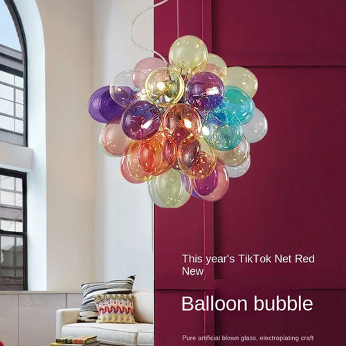 Colorful Bubble Chandelier Glass Pendant Lamp Ceiling Light Suspension Hanging Luminaire for Living Room Bedroom - vue 5 sur 14