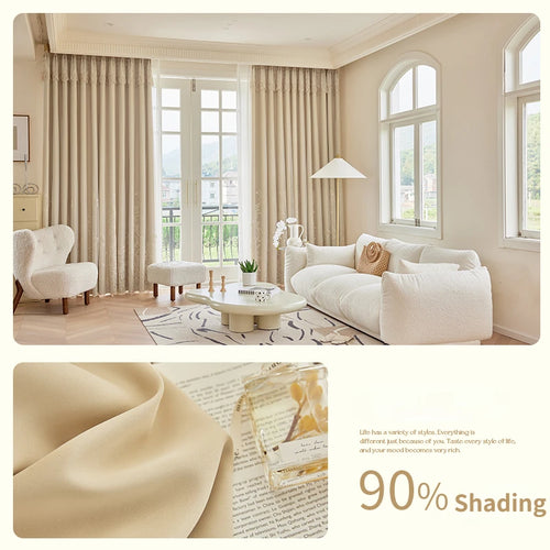 Rideau occultant motif floral style simple salon chambre