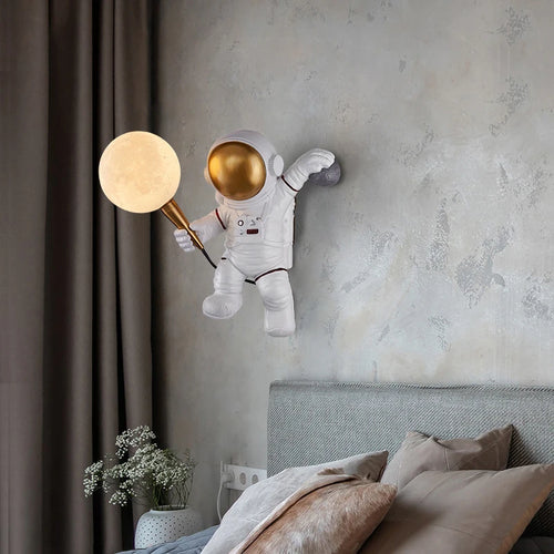 Nordique LED personnalité astronaute lune applique chambre d'enfants cuisine salle à manger chambre étude balcon allée lampe décoration - vue 6 sur 10