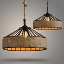 Suspension en corde de sisal antique classique LED E27 tissage de vigne lampes de plafond suspendues lustres rétro bougie éclairage créatif