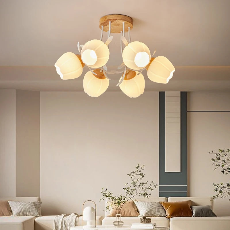 plafonnier floral nordique design romantique pour un décor élégant - vue 3 sur 24
