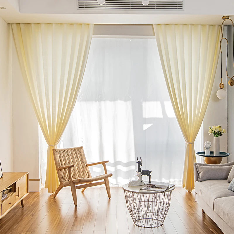 Rideau voile tulle moderne leger pour salon chambre - vue 6 sur 12