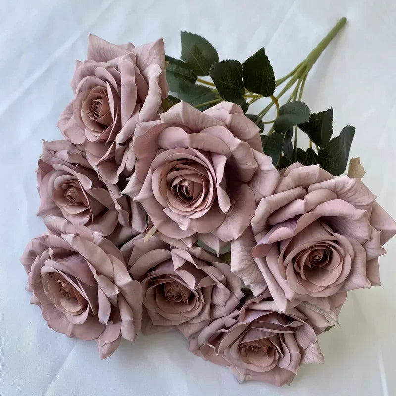 bouquet de roses artificielles en soie pour décoration intérieure - vue 16 sur 17