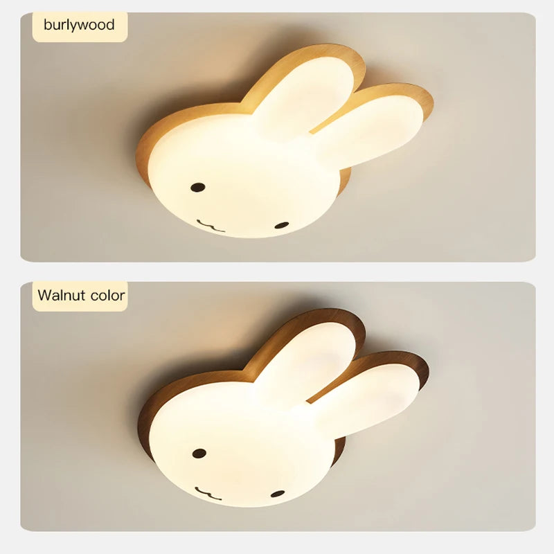 lustre moderne pour enfant avec design lapin en bois - vue 5 sur 12