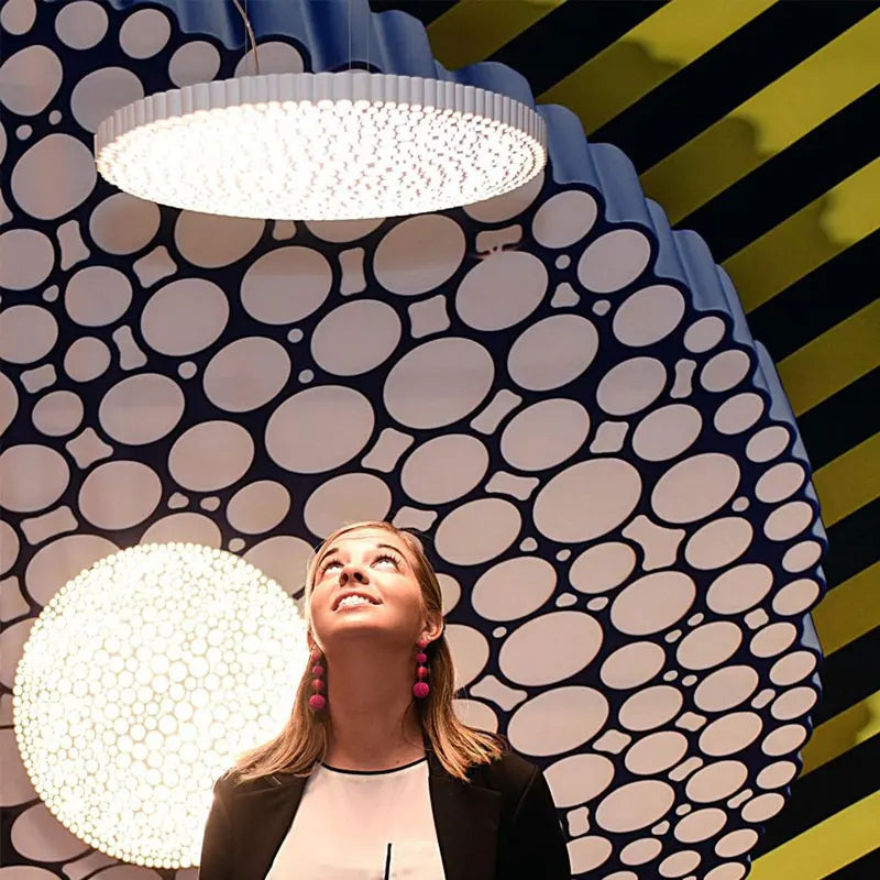 Minimalist honeycomb LED ceiling light for creative decor - vue 6 sur 12