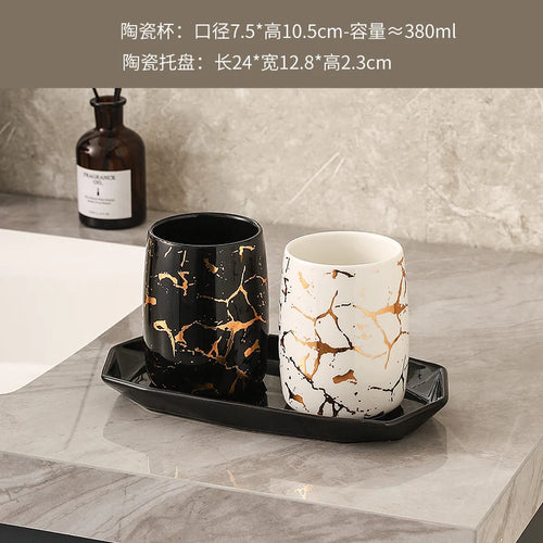 tasse en céramique marbrée haut de gamme pour couples décorative - vue 16 sur 26