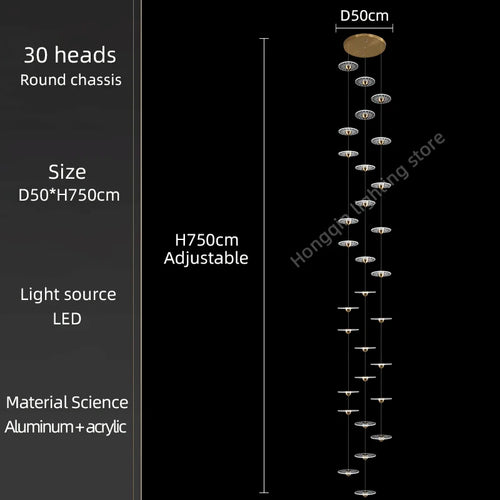 lustre moderne pour escalier design nordique simple et élégant - vue 13 sur 21